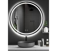 Dripex Specchio Bagno LED 70cm Rotondo Specchio da Trucco con Luce Anti-Nebbia 3 Temperature Colore e Dimmerabile Specchio da Parete Moderno con Smart Touch IP44