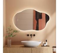 Dripex Specchio Bagno LED 85x52 cm Specchio da Trucco con Luce Anti Nebbia 3 Temperature Colore e Dimmerabile HD Specchio da Parete Moderno con retroilluminato-IP44