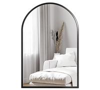 Dripex Specchio da parete Arco 50x75 cm con cornice in alluminio, specchio decorativo da parete HD Specchio cosmetico per bagno/spogliatoio/soggiorno, specchio infrangibile (Nero)