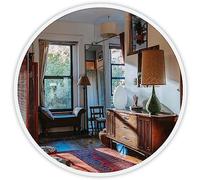 Dripex Specchio da Parete Rotondo 40 cm con Cornice in Alluminio, Moderno Specchio, HD Specchio per il trucco Ideale come oggetto decorativo in Bagno Spogliatoio Soggiorno (Argento)