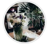 Dripex Specchio da Parete Rotondo 50 cm con Cornice in Alluminio, Moderno Specchio, HD Specchio per il trucco Ideale come oggetto decorativo in Bagno Spogliatoio Soggiorno (Bianco)