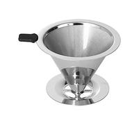 Dripper per caffè in acciaio inox da 105 mm, filtro per caffè a versamento con design a doppia rete, colino per caffè riutilizzabile per la preparazione casalinga, non è necessario