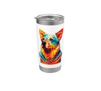 Dripping Paint Art Australian Cattle Dog Bicchiere termico in acciaio inox doppia parete