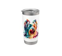 Dripping Paint Art Australian Silky Terrier Sydney Silky Bicchiere termico in acciaio inox doppia parete