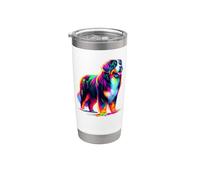 Dripping Paint Art Bernese Mountain Dog Berner Bicchiere termico in acciaio inox doppia parete