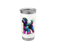 Dripping Paint Art Black Russian Terrier Chornyi Terrier Bicchiere termico in acciaio inox doppia parete
