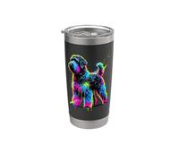 Dripping Paint Art Black Russian Terrier Chornyi Terrier Bicchiere termico in acciaio inox doppia parete