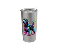 Dripping Paint Art Black Russian Terrier Chornyi Terrier Bicchiere termico in acciaio inox doppia parete