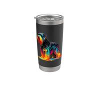 Dripping Paint Art Black Russian Terrier Chornyi Terrier Bicchiere termico in acciaio inox doppia parete