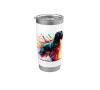 Dripping Paint Art Black Russian Terrier Chornyi Terrier Bicchiere termico in acciaio inox doppia parete