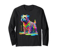 Dripping Paint Art Border Terrier Border Terriers Maglia a Manica