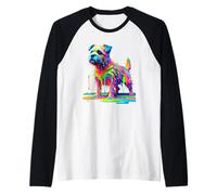Dripping Paint Art Border Terrier Border Terriers Maglia con Maniche Raglan
