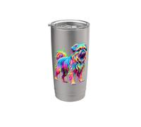 Dripping Paint Art Brussels Griffon Griffon Belge Bicchiere termico in acciaio inox doppia parete