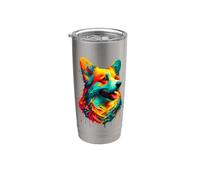 Dripping Paint Art Cardigan Welsh Corgi Corgis Bicchiere termico in acciaio inox doppia parete