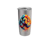 Dripping Paint Art English Cocker Spaniel Spaniels Bicchiere termico in acciaio inox doppia parete