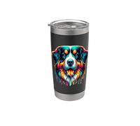 Dripping Paint Art Entlebucher Mountain Dog Bicchiere termico in acciaio inox doppia parete