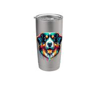 Dripping Paint Art Entlebucher Mountain Dog Bicchiere termico in acciaio inox doppia parete
