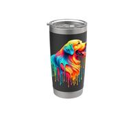 Dripping Paint Art Flat-Coated Retriever Bicchiere termico in acciaio inox doppia parete