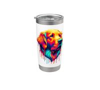 Dripping Paint Art Flat-Coated Retriever Bicchiere termico in acciaio inox doppia parete