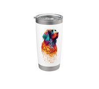 Dripping Paint Art German Wirehaired Pointer Bicchiere termico in acciaio inox doppia parete