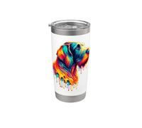Dripping Paint Art German Wirehaired Pointer Bicchiere termico in acciaio inox doppia parete