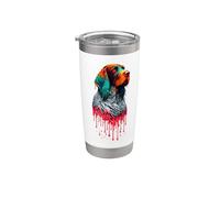 Dripping Paint Art German Wirehaired Pointer Bicchiere termico in acciaio inox doppia parete