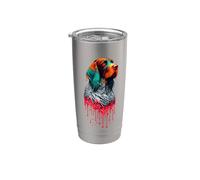 Dripping Paint Art German Wirehaired Pointer Bicchiere termico in acciaio inox doppia parete