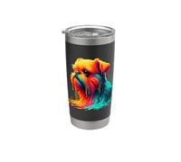 Dripping Paint Art Griffon Belge Brussels Griffon Bicchiere termico in acciaio inox doppia parete