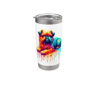 Dripping Paint Art Griffon Belge Brussels Griffon Bicchiere termico in acciaio inox doppia parete