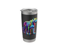 Dripping Paint Art Leopardo Leopardi Bicchiere termico in acciaio inox doppia parete