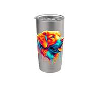 Dripping Paint Art Nova Scotia Duck Tolling Retriever Toller Bicchiere termico in acciaio inox doppia parete