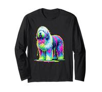 Dripping Paint Art Old English Sheepdog Maglia a Manica
