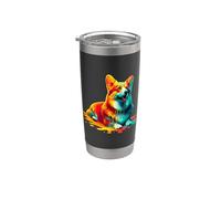 Dripping Paint Art Pembroke Welsh Corgi Corgis Bicchiere termico in acciaio inox doppia parete