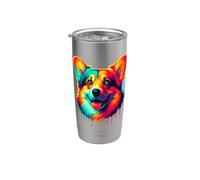 Dripping Paint Art Pembroke Welsh Corgi Corgis Bicchiere termico in acciaio inox doppia parete