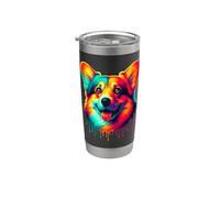 Dripping Paint Art Pembroke Welsh Corgi Corgis Bicchiere termico in acciaio inox doppia parete