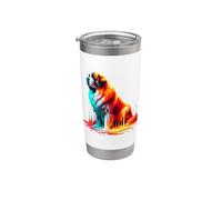 Dripping Paint Art Saint Bernard St. Bernard Bicchiere termico in acciaio inox doppia parete