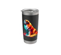 Dripping Paint Art Saint Bernard St. Bernard Bicchiere termico in acciaio inox doppia parete