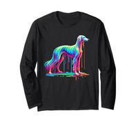 Dripping Paint Art Saluki Dog Persian Greyhound Maglia a Manica