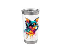 Dripping Paint Art Toy Fox Terrier American Toy Terriers Bicchiere termico in acciaio inox doppia parete