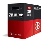 DRIPSTONE CAT6 Direct Burial Ethernet Cable 23AWG Solid CCA UTP, Waterproof HDPE Insulated, Polyethylene (PE) Jacket for Indoor/Outdoor Installations (Black - 1000ft)