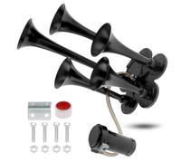 DriSentri Kit di clacson da treno, corno pneumatico 12 V 185 dB per camion, super potente, cinque trombe con compressore, per auto, camion, pick-up, treni, barche