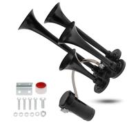 DriSentri Kit tromba per treno, 4 trombe ad aria compressa, 12 V, 185 dB, super rumoroso, per pickup, quattro trombe con compressore, per auto, camion, pickup, treni, camion, barche