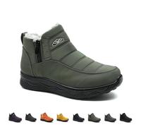 Dritnow Shoes Women’s Insulated Snow Boots, Waterproof Non-Slip Fur Lined Winter Footwear, Comfortable Warm Outdoor Slip-On for Mature Women, Ankle Boots with Thermal Insulation (Green,41)