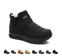 Dritnow Shoes Women’s Insulated Snow Boots, Waterproof Non-Slip Fur Lined Winter Footwear, Comfortable Warm Outdoor Slip-On for Mature Women, Ankle Boots with Thermal Insulation (Black,42 1/2)