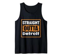 Dritto Fuori Detroit Michigan USA Retro Distressed Vintage Canotta