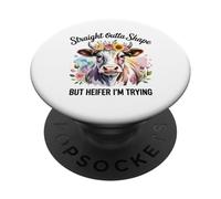 Dritto Fuori Forma Ma Giovenca Sto Provando PopSockets PopGrip Adesivo