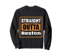 Dritto Outta Reston Virginia USA Retro Distressed Vintage Felpa