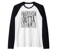 Dritto Outta Rhode Island Grungy Style Maglia con Maniche Raglan