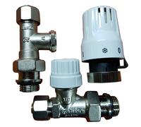 Dritto Set Valvole Termostatiche Standard Ottone Radiatore 1/2 Inch x PEX 16mm