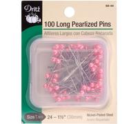 Dritz 1-1/2" Long Pearlized Pins, 100 pc Spilli Lunghi perlati Rosa Taglia 24 100/Pkg, 1-1/2-Inch, unità